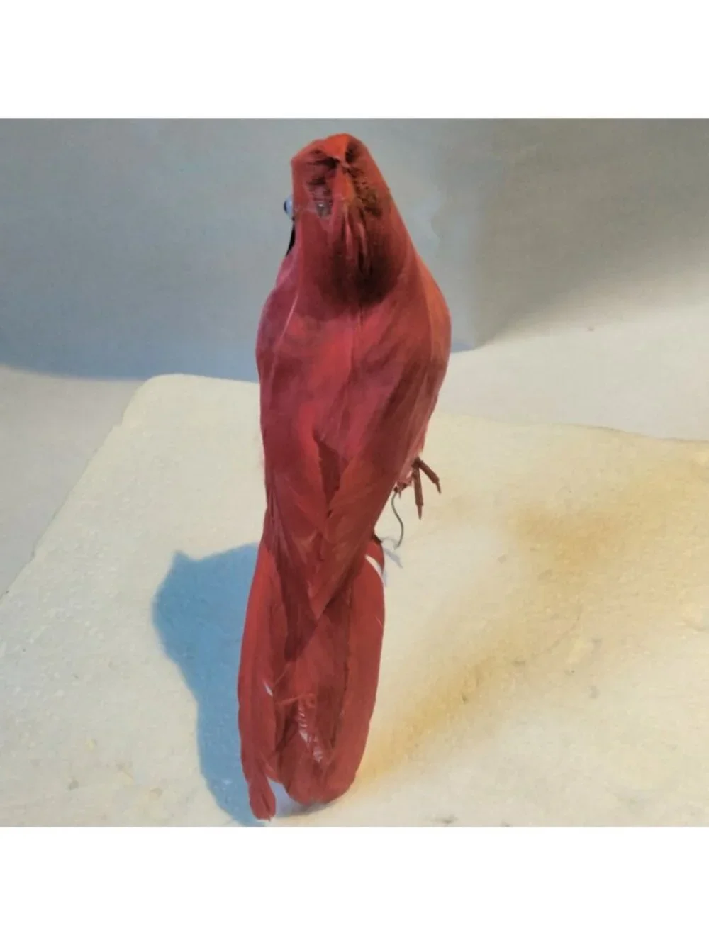 Red Cardinal Bird Figurine Feathered Wire Craft Pick